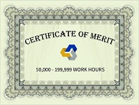Zero Injury Safety Awards Certificate of Merit